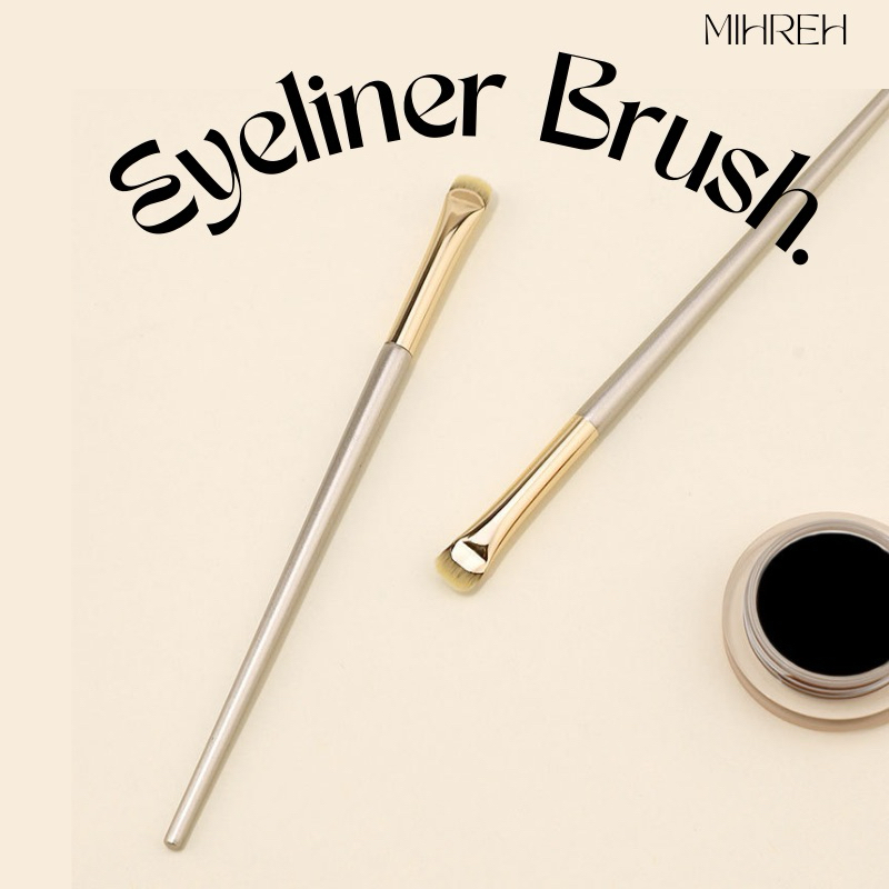 [2104] พร้อมส่ง eyeliner brush ด้ามสีทอง เส้นคม บางเฉียบ