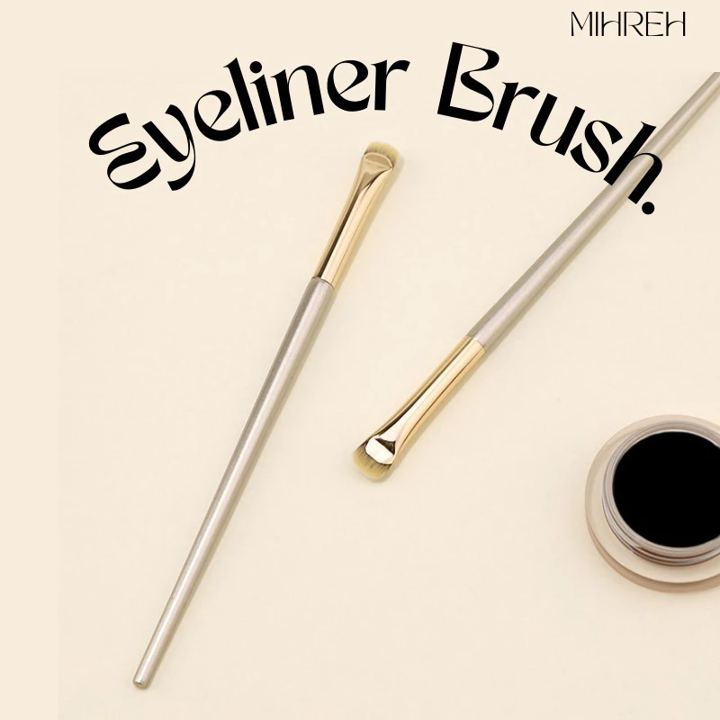 [2104] พร้อมส่ง eyeliner brush ด้ามสีทอง เส้นคม บางเฉียบ