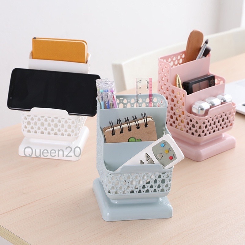 พร้อมส่ง!! ตะกร้าอเนกประสงค์เก็บเครื่องสําอางค์ โทรศัพท์มือถือ เครื่องเขียน  มี 3 ชั้น สําหรับตั้งโต๊ะ H286(100)017