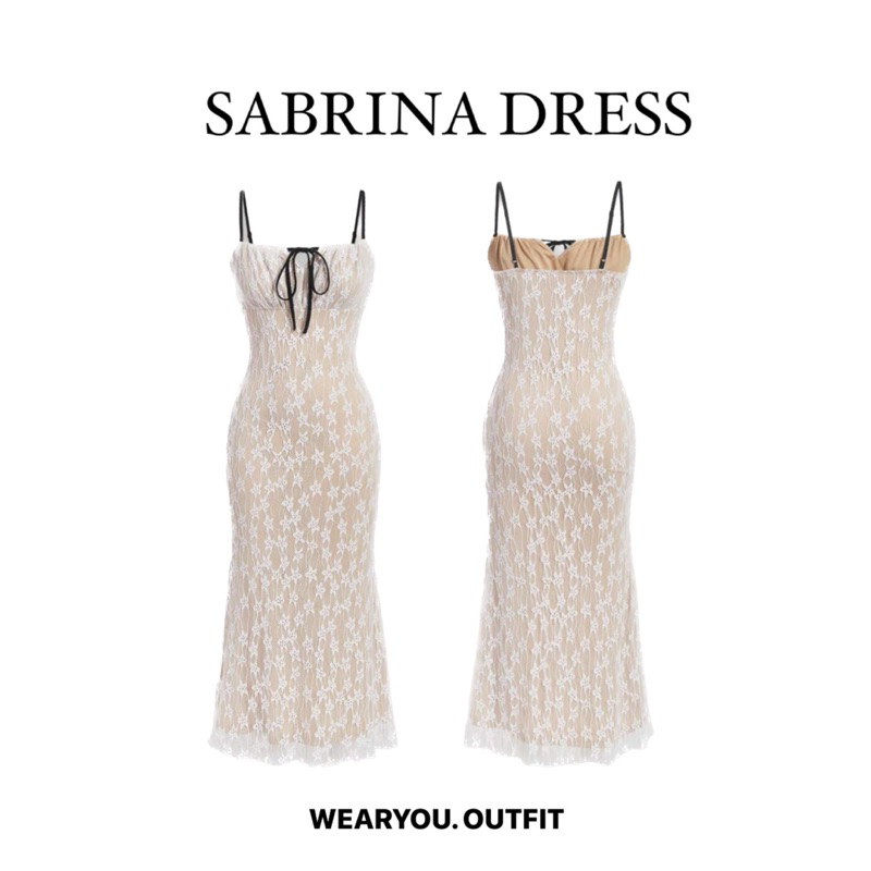 WEARYOU.OUTFIT - SABRINA DRESS เดรสลายลูกไม้ให้ความลูกคุณหนู(สินค้าพร้อมส่ง)