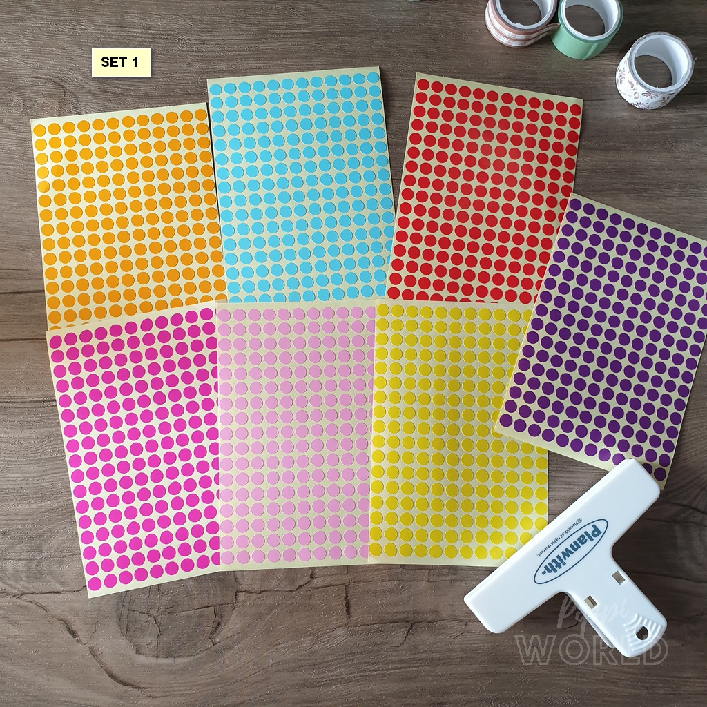 สติกเกอร์วงกลม สติกเกอร์จุดสี ตกแต่งสมุด ไดอารี่ แพลนเนอร์ - รูปที่ 2