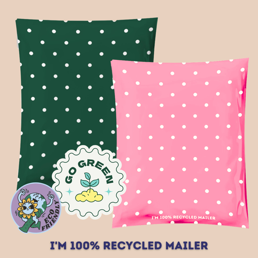 New! (50ซอง |แพค) Polka Dot ซองไปรษณีย์ ซองพัสดุ พลาสติกรีไซเคิล  I'm 100% Recycled