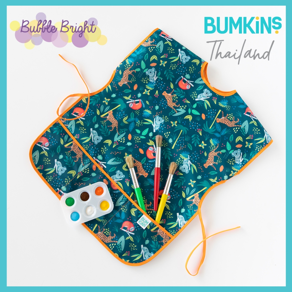 Bumkins ผ้ากันเปื้อนกันน้ำ ทำกิจกรรม ทานอาหาร รุ่นอายุ 3-7 ปี ลิขสิทธิ์แท้ 100% จาก Bumkins Thailand