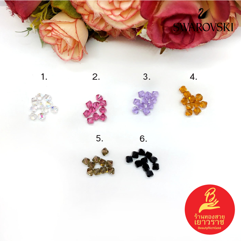 คริสตัลสวารอฟสกี้ 6 มิลเหลี่ยม (5301)คริสตัลแท้ แพ็คละ 10 เม็ด สำหรับร้อย DIY พร้อมส่ง รูปถ่ายจากสินค้าจริง
