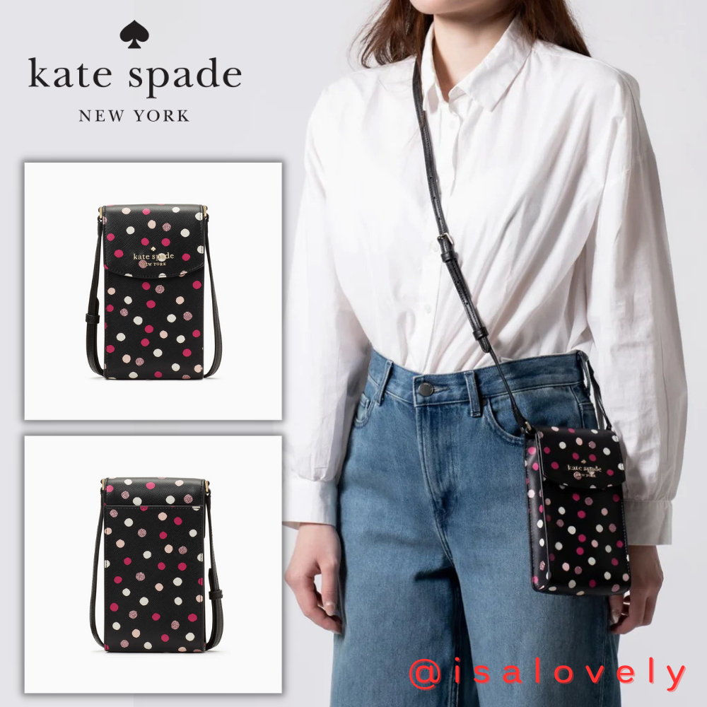 📌Isa Lovely Shop📌  Kate Spade K9446 Staci Glimmer Dot Pri Phone Crossbody