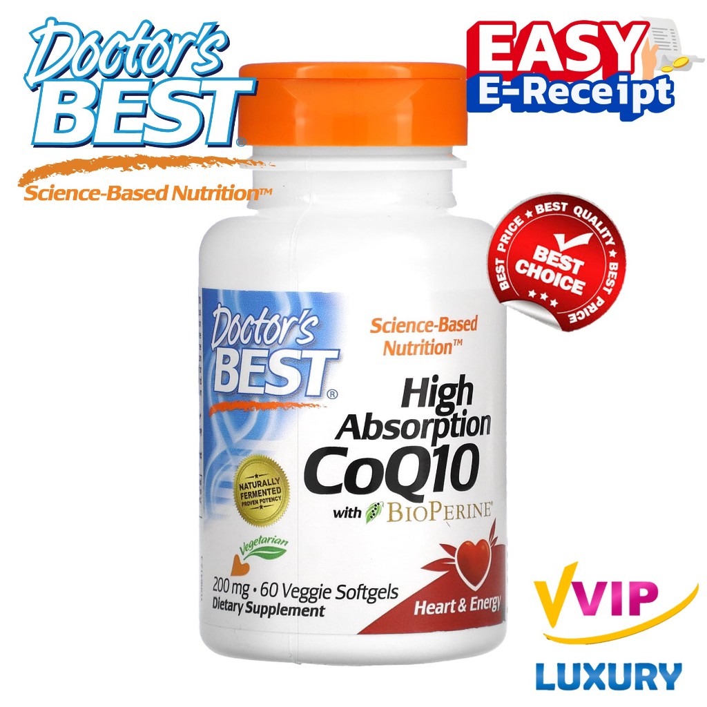 exp.04/2027 Doctor's Best, High Absorption CoQ10 with BioPerine 200 mg 60 Veggie softgels