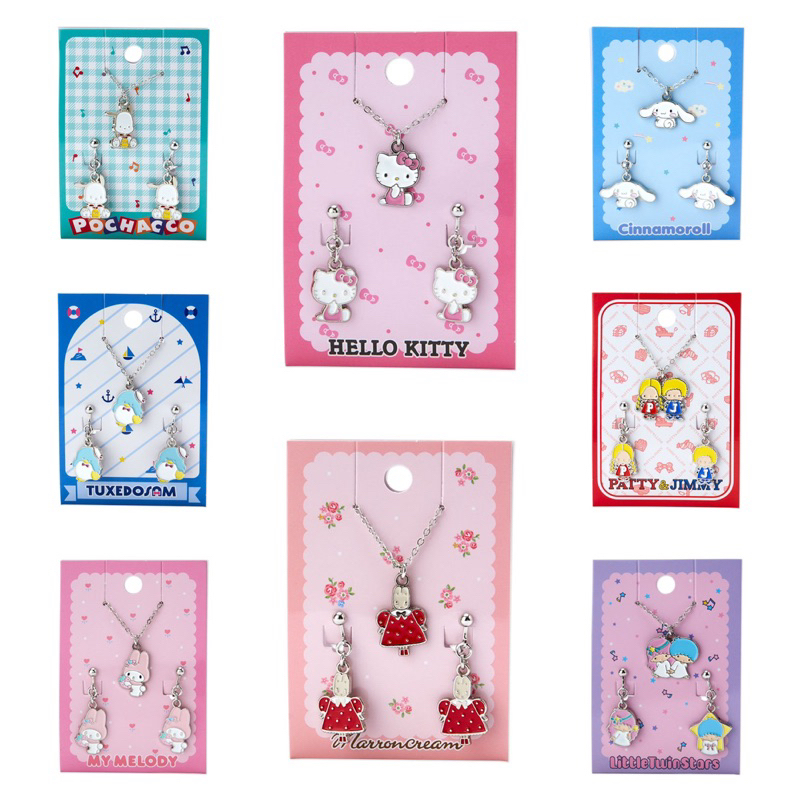 สร้อย30cm+ต่างหูแบบหนีบ ใช้ได้ทั้งเด็กและผู้ใหญ่ Sanrio ของแท้จากญี่ปุ่น