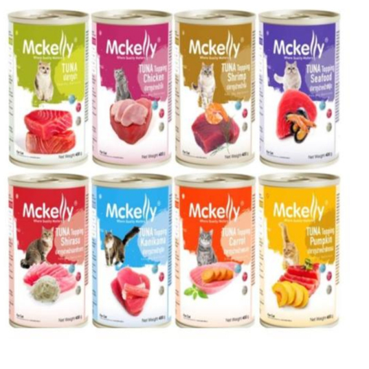 Mckelly แมคเคลลี่ อาหารแมวเปียก แบบกระป๋อง 400g*12กระป๋อง