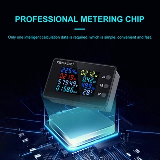 PCBFUN KWS-AC301 เครื่องวัดแรงดันไฟฟ้า/พลังงาน/กำลังไฟฟ้ากระแสสลับแบบจอสี (50-300V 20A)