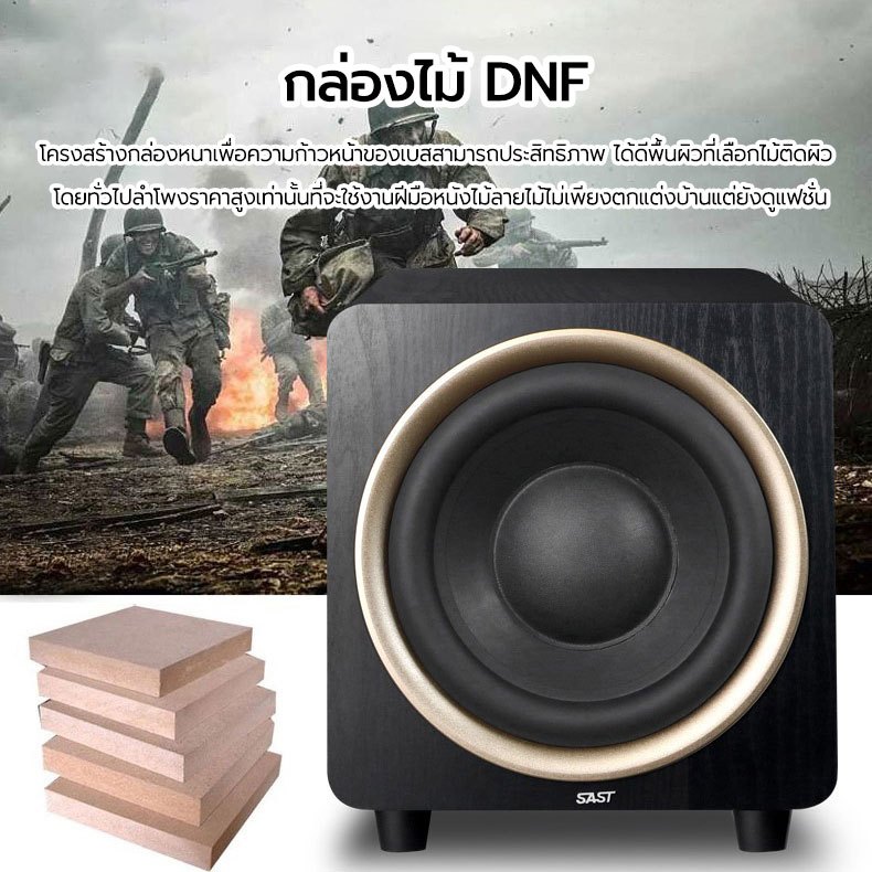 SAST ลําโพงแบบพาสซีฟ ขนาด 10 นิ้ว ลําโพงอัตราส่วนสัญญาณต่อสัญญาณรบกวนสูงพิเศษกําลังสูง ซับวูฟเฟอร์ กําลังไฟสูงสุด 200W