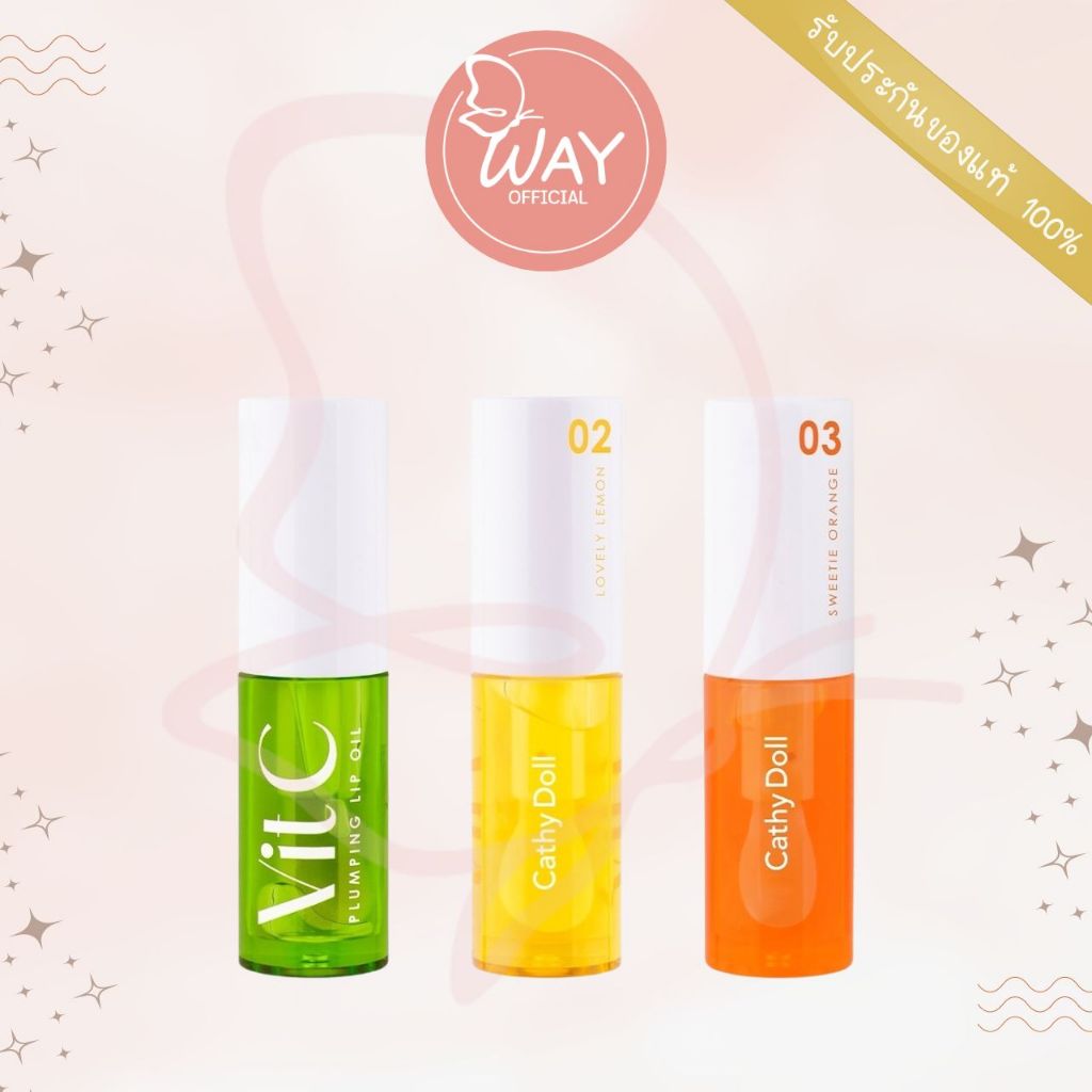 เคที่ดอลล์ วิตซี พลัมปิ้ง ลิป ออยล์ 2.4g Cathy Doll Vit C Plumping Lip Oil 2.4g