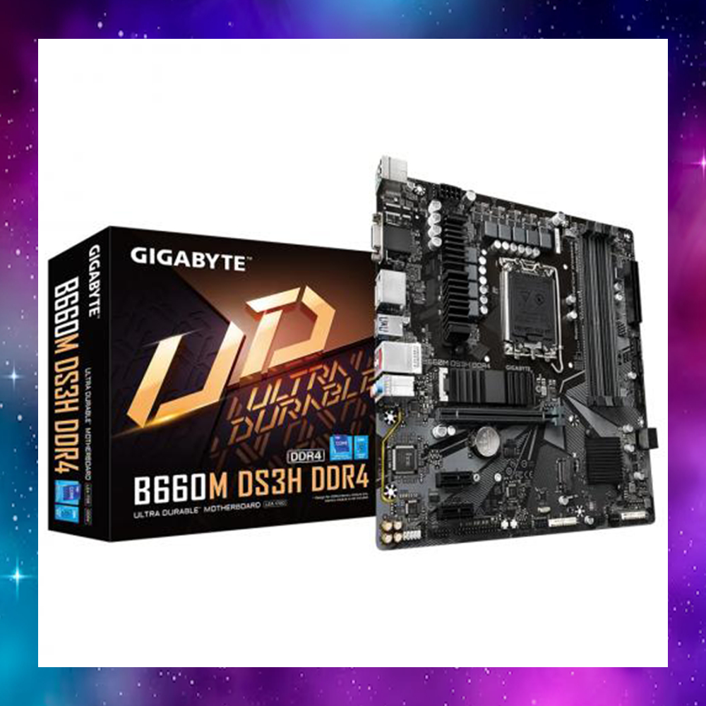 MAINBOARD (เมนบอร์ด) 1700 GIGABYTE B660M DS3H DDR4 GEN12-13-14 ใช้งานปกติ ประกัน7/2568