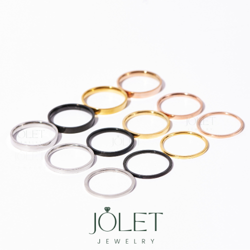 Jolet แหวนขอบเหลี่ยมสแตนเลสไม่ลอกเลือกความหนาได้