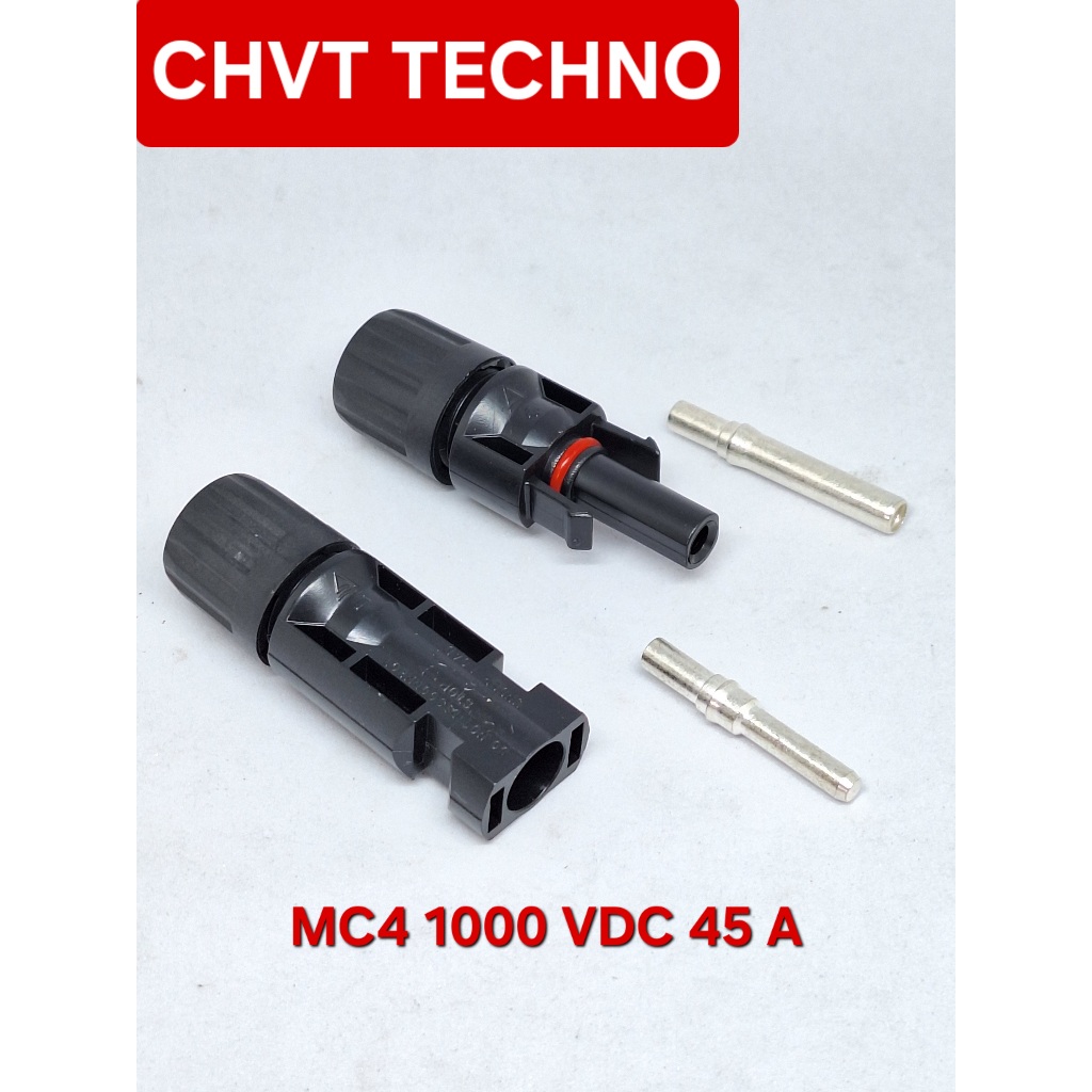 MC4 ข้อต่อสายไฟ MC4 (3 คู่) สำหรับสายไฟโซล่าเซลล์ กันน้ำ ขนาด 1000 VDC 50A