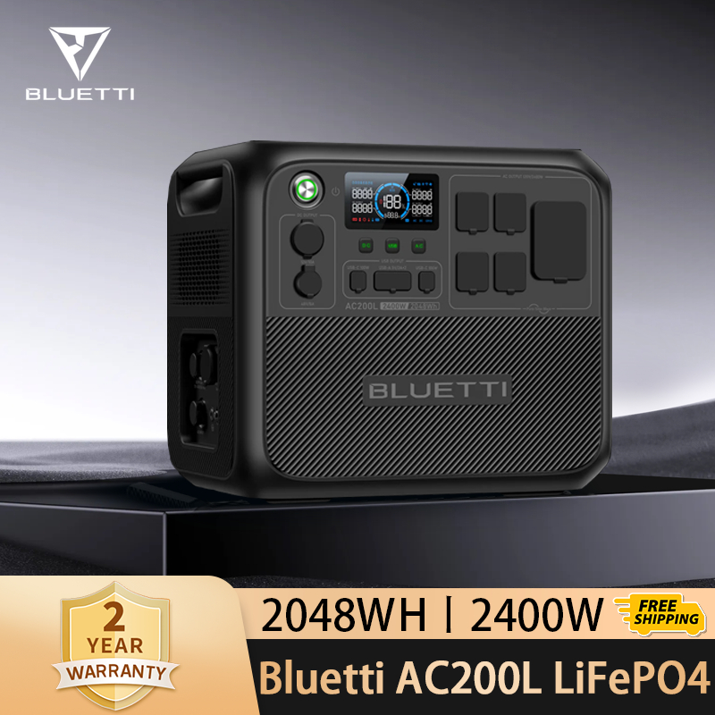 【สต๊อกในไทย】Bluetti AC200L Portable Power Station 2400W/2048Wh LiFePo4 แบตสำรองพกพา แบตสำรองไฟ 220V