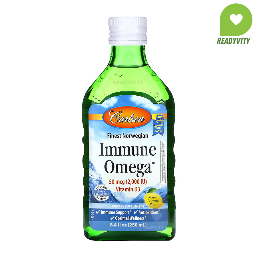 Carlson Labs, Finest Norwegian, Immune Omega, Natural Lemon, 8.4 fl oz (250 ml)
