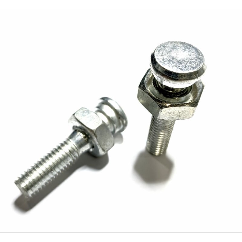 สกรูโบลท์หัวย้ำหมุดเอ็มแปดm8หัวแบนหกเหลี่ยมคอ12㎜.ยาวรวม40.2㎜.Øหัว14㎜.Boltเหล็กชุปNi