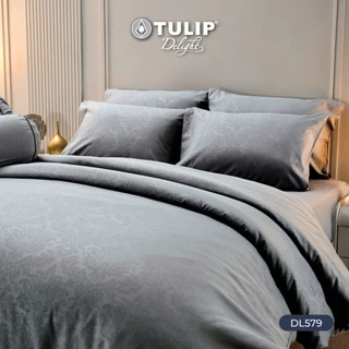 TULIP Delight สีพื้นอัดลาย DL579 ชุดผ้าปูที่นอน ผ้าปูที่นอน ผ้าห่มนวม มีลายนูนเบาๆ บนเนื้อผ้าสัมผัสได้