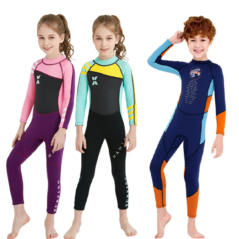 Kids Wetsuits 2.5mm Diving Wetsuit Neoprene Wetsuit Warm Full Body Back Zipper Wetsuit Kids Swimming