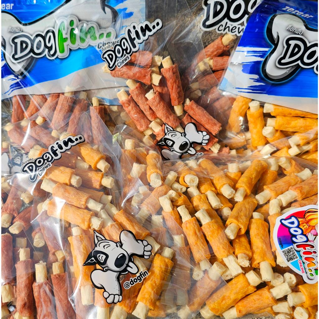 Dogfin (ด็อกฟิน) ไก่/เนื้อ พันแท่งครั้นชี่ ขนมสำหรับสุนัขทุกสายพันธุ์