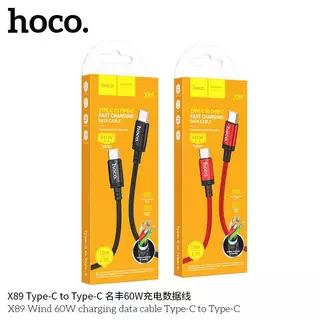 HOCO X89 สายชาร์จ ชาร์จเร็ว TC-TC 60w / PD 20w / Type-C 3A / iOS 2.4A / Micro 2.4A ไนล่อนถัก hc1