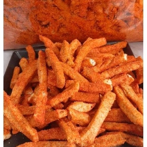 ข้าวเกรียบทรงเครื่อง (แท่งเผ็ด) รสบาร์บีคิว น้ำหนัก 1 กิโลกรัม
