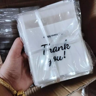 ถุงฝากาวthankyou 10*10+3cm ใส่คุ๊กกี้ บราวนี้