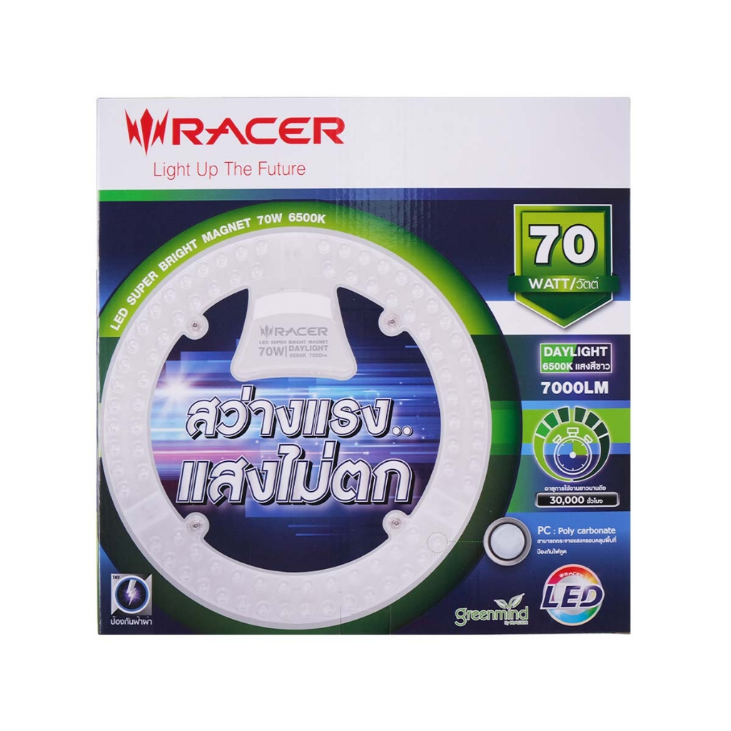 หลอด LED RACER SUPER BRIGHT MAGNET 70 วัตต์ แสงขาว สว่างแรงแสงไม่ตก