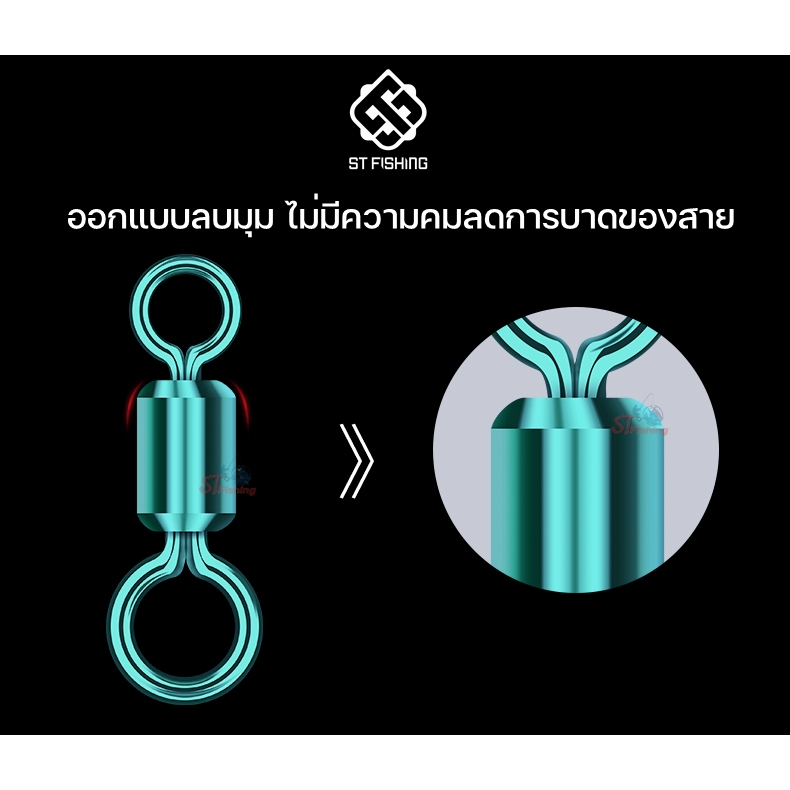 ลูกหมุนถัง น้ำหนักเบา วัสดุอลูมิเนีนมผสมสแตนเลส (1 กล่อง มี 20 ตัว) By : ST fishing - รูปที่ 3