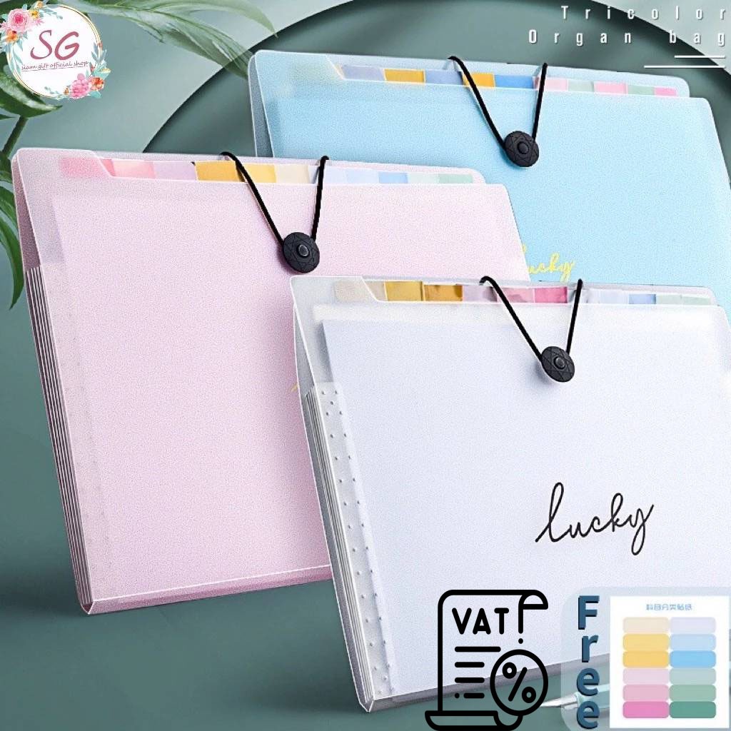 พร้อมส่ง แฟ้มเอกสาร 5 ช่อง 8 ช่อง 12 ช่อง ขนาดA4 แบ่งช่องชัดเจน กระเป๋าแฟ้ม กระเป๋าเอกสารPP