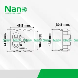 1ชิ้น Nano เต้ารับ เดี่ยว มีกราวน์ และไม่มี NN-P301B NN-P301W NN-P302B NN-P302W 16แอมป์ 250โวลท์ Classic Series
