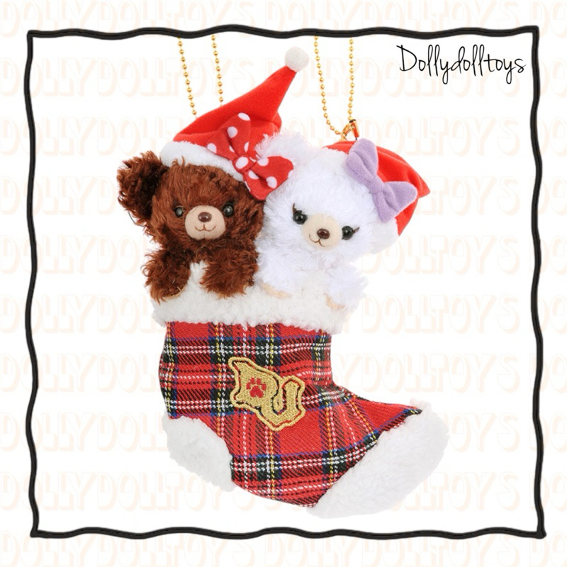 พร้อมส่ง พวงกุญแจ Disney Unibearsity Keychain Collection - Pudding & Puffy Unibearsity Christmas Soc