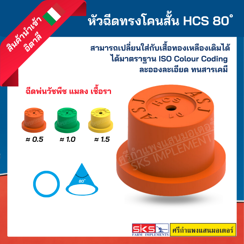 หัวฉีดทรงโคนพลาสติก อิตาลี (S ISO)