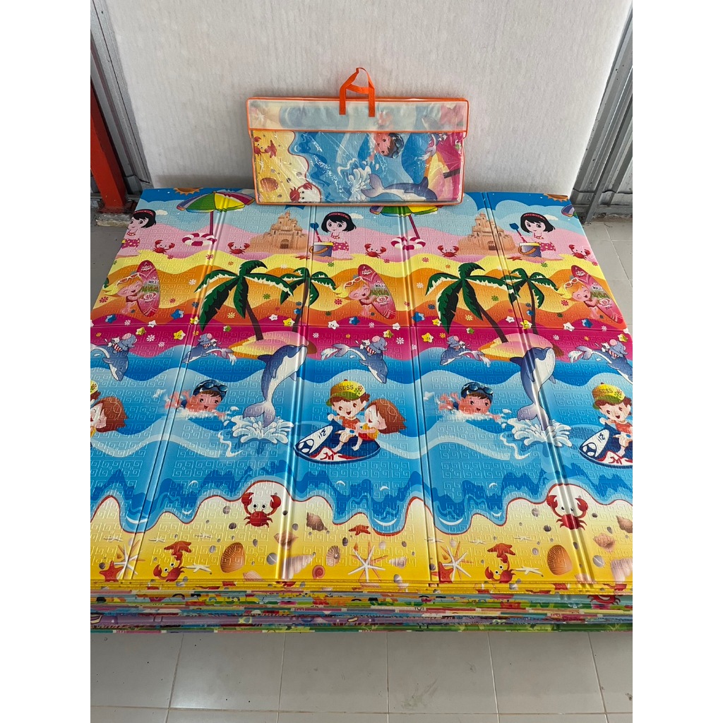 เสื่อโฟมพับได้+กระเป๋า6ฟุตคละสีคละลาย