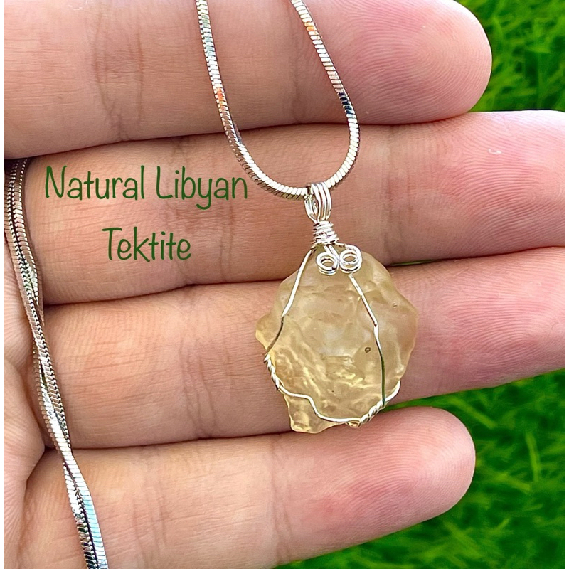 1 Pc 3-4 g AAA  Genuine Libyan Desert Glass pendant Top Quality Libyan Desert Tektite Meterorite LDG