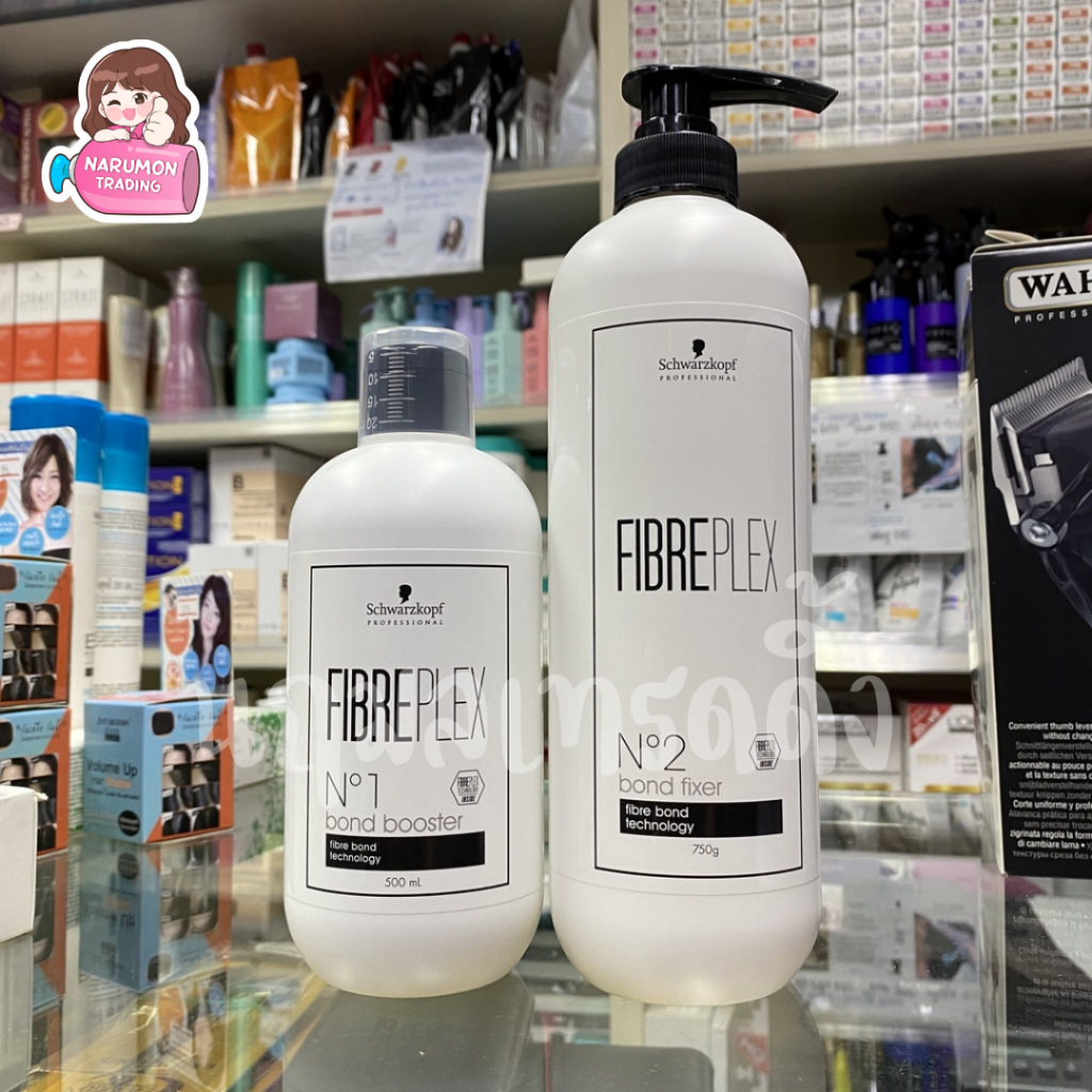 Schwarzkopf Fibreplex No.1 Bond Booster เชื่อมแกน 500ml / No.2 Bond Fixer 750ml