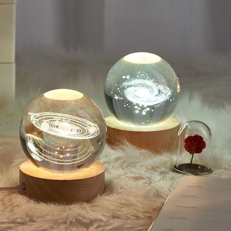 3D LED USB Crystal Ball, ของขวัญวันเกิด, ไฟตกแต่งห้องนอน (กล่องของขวัญกระต่ายหมี) - รูปที่ 3