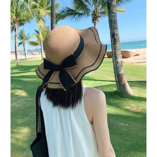 หมวกสาน Hara หมวกบัคเก็ตกันแดด แฟชั่นสำหรับผู้หญิง (B87)