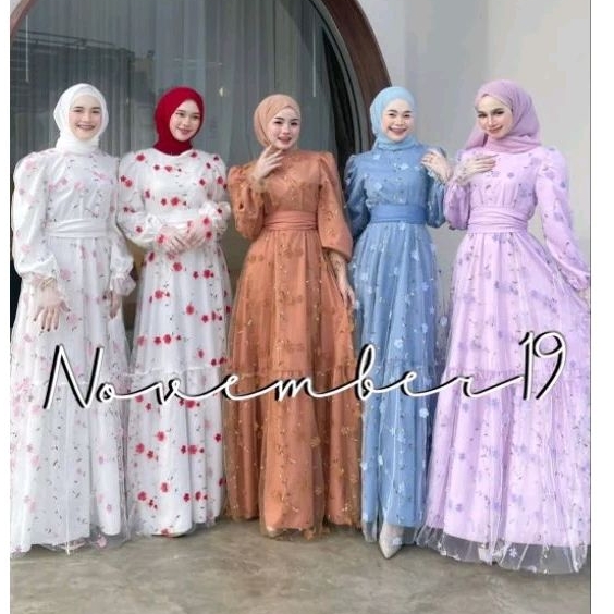 ชุดเดรสมุสลิม ชุดเดรสอิสลาม ผ้ามุ้ง 01