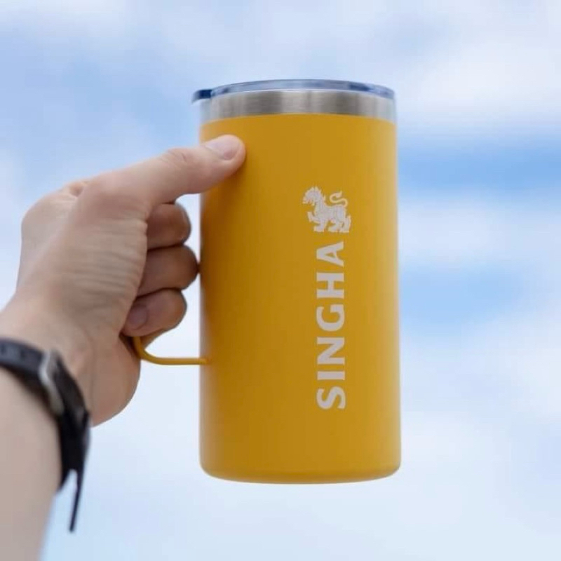 ( พร้อมส่ง ) แก้ว Singha Camping Cooler / แก้วสิงห์ แก้วเบียร์ สแตนเลส 2 ชั้น เก็บความเย็น ลิขสิทธิ์แท้ 100%