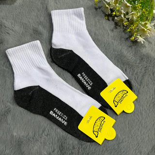Banane ถุงเท้าเด็กนักเรียนสีขาวเทา(แพ็ค6คู่) (1 แพ็คมี12คู่) ✅ Size 4-6/5-7/7-9/9-12 🎀 เนื้อผ้าดี นิ่ม ยืดใส่สบายจ้า