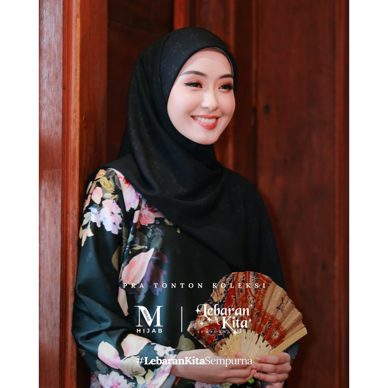 ผ้าคลุม Minaz สีพื้น MONOGRAM Chiffon