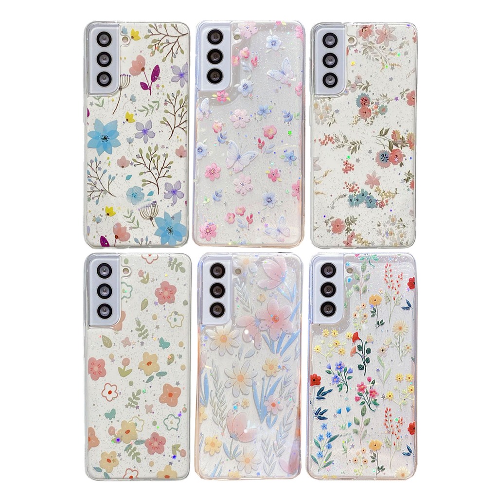 เคส S24 Ultra / S23 Ultra / 23Plus  / S23fe / S23 Case Mobest Flower เคสหลังใส ลายดอกไม้ บาง นิ่ม (พ