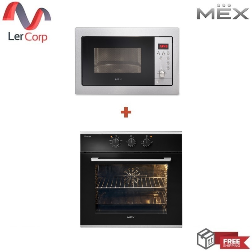 (MEX) เตาอบไมโครเวฟ รุ่น MM625S + เตาอบไฟฟ้ามัลติฟังก์ชั่นแบบฝัง ขนาด 60 ซม. รุ่น VRM9651B