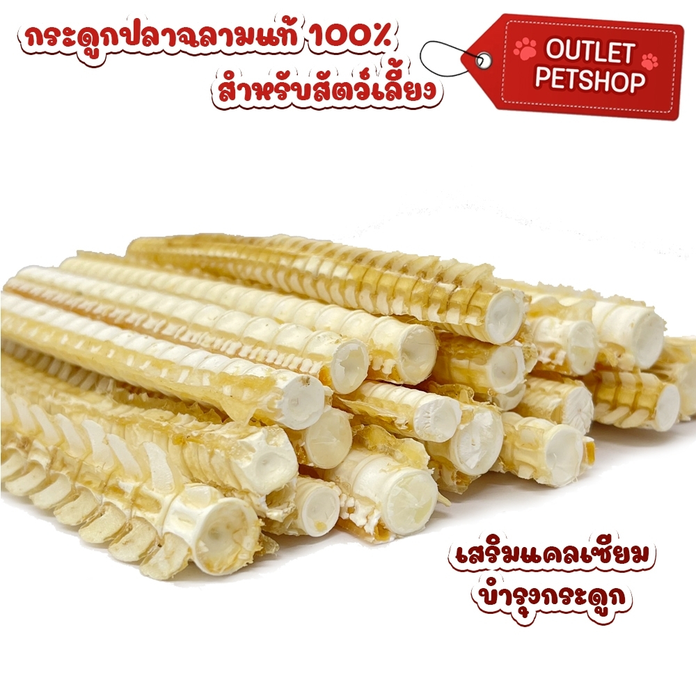 กระดูกปลาฉลาม เกรดA 100% ขนาดเล็ก อบแห้งสำหรับสุนัขเเละเเมว(ทานง่าย กรอบๆไม่มีเสี้ยน)