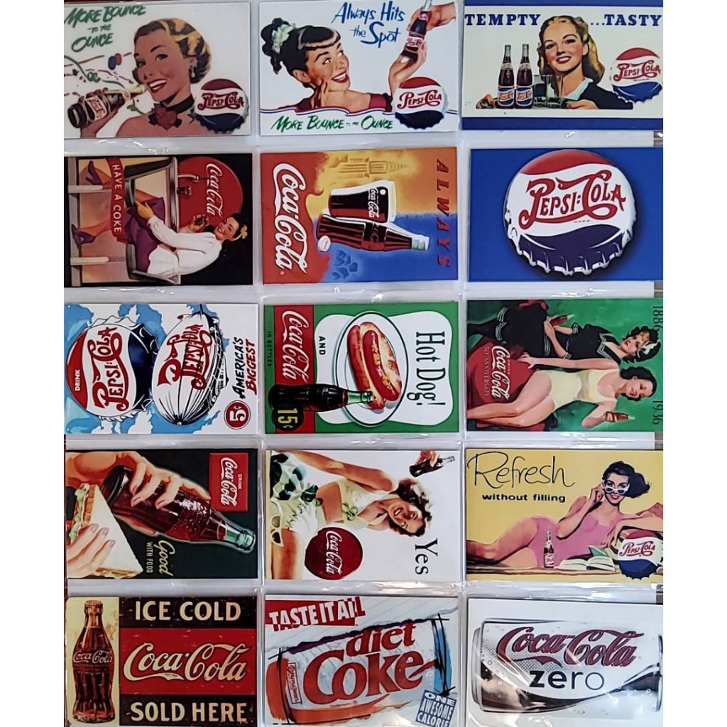แม่เหล็กติดตู้เย็น โค้ก โคคา โคล่า ขนาด 4.8x7 cm  แนววินเทจ เรโทร ที่ระลึก Fridge Magnet Coke Coca Cola Vintage Retro