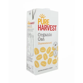 PureHarvest Organic Oat Milk 1 Liter เพียวฮาร์เวสต์ ออร์กานิค โอ๊ต มิลค์ 1 ลิตร
