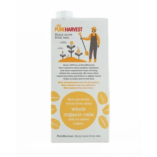 PureHarvest Organic Oat Milk 1 Liter เพียวฮาร์เวสต์ ออร์กานิค โอ๊ต มิลค์ 1 ลิตร