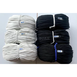 เชือก เชือกร้อยเอวกางเกง เชือกสายกระเป๋า สีขาว ดำ เบอร์ 4 6 8 (สินค้าพร้อมส่ง)
