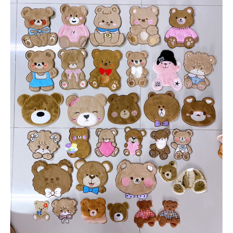 น้องหมีขนนิ่ม สำหรับตกแต่งเสื้อผ้าตกแต่งกระเป๋า จัดส่ง2-3วัน งานเย็บ